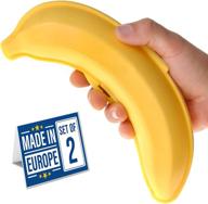 🍌 bpa-free banana saver: outdoor travel case with cute storage box - yellow 2 pack logo