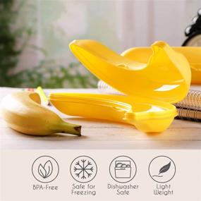 img 3 attached to 🍌 BPA-Free Banana Saver: Outdoor Travel Case with Cute Storage Box - Yellow 2 Pack