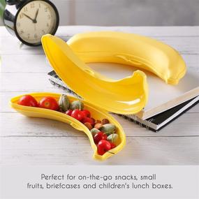 img 1 attached to 🍌 BPA-Free Banana Saver: Outdoor Travel Case with Cute Storage Box - Yellow 2 Pack