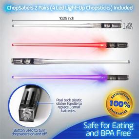 img 2 attached to Light Up Star Wars LED Lightsaber Chopsticks - Glowing Light Saber Chop Sticks - 8 Color Modes - 2 Pairs