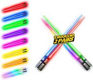 light up star wars led lightsaber chopsticks - glowing light saber chop sticks - 8 color modes - 2 pairs logo