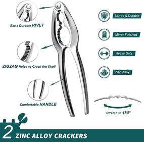 img 2 attached to 🦞 HIGH QUALITY HIWARE 10-Piece Seafood Crackers & Forks Set - Stainless Steel Lobster Crackers and Picks - Dishwasher Safe Crab Leg Cracker Tools