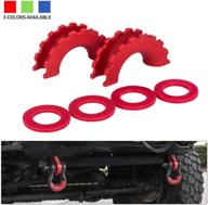 🔴 bunker indust d-ring/shackle isolator kit: protect your bumper & reduce rattling with 1 pair of red d-ring isolators and 4 washers - fits 3/4" shackle hooks - ideal 4x4 off-road jeep accessories logo