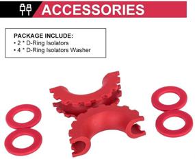 img 1 attached to 🔴 BUNKER INDUST D-Ring/Shackle Isolator Kit: Protect Your Bumper & Reduce Rattling with 1 Pair of Red D-Ring Isolators and 4 Washers - Fits 3/4" Shackle Hooks - Ideal 4x4 Off-road Jeep Accessories