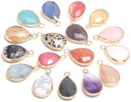 💧 beautiful water drop shape gemstone quartz pendants – perfect for diy jewelry making! logo