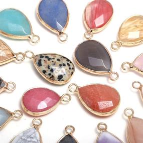 img 1 attached to 💧 Beautiful Water Drop Shape Gemstone Quartz Pendants – Perfect for DIY Jewelry Making!