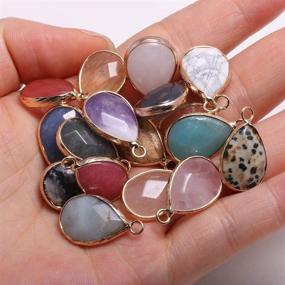 img 2 attached to 💧 Beautiful Water Drop Shape Gemstone Quartz Pendants – Perfect for DIY Jewelry Making!