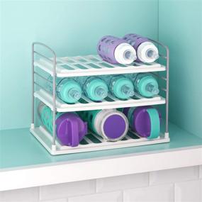 img 3 attached to 🍶 White 3-Shelf YouCopia UpSpace Water Bottle Organizer