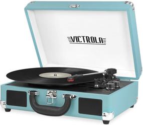 img 4 attached to Victrola Vintage 3-Speed Bluetooth Portable Suitcase Record Player With Built-In Speakers Home Audio