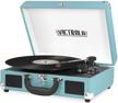 victrola vintage 3-speed bluetooth portable suitcase record player with built-in speakers home audio logo