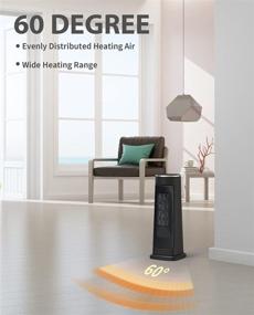 img 2 attached to 🔥 AMILIRE 1500W Electric Space Heater Fan with Programmable Thermostat, Remote Control, LED Display, Wide Oscillation, Over-heating & Tip-over Protection, Adjustable 12H Timer - Black