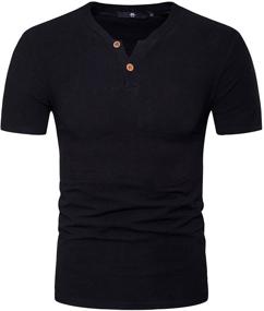 img 2 attached to 👕 XXL DELCARINO Cotton Henley T-Shirts