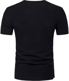 img 1 attached to 👕 XXL DELCARINO Cotton Henley T-Shirts