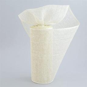 img 1 attached to 🔳 10-Inch Wide Poly Burlap Mesh: No-Foil White Solid - Versatile & Durable