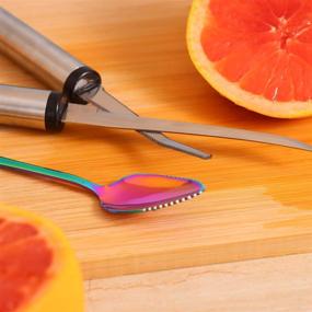 img 2 attached to 🍴 BUBERO Stainless Steel Grapefruit Spoons: Serrated Citrus Knives for Perfectly Enjoying Oranges, Grapefruits, and Kiwi Fruits