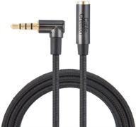 enhance listening experience: cablecreation 6ft 3.5mm male to female trrs audio extension cable with microphone compatibility logo