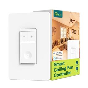 img 4 attached to Treatlife Smart Ceiling Fan Control: 4-Speed Switch, Works with Alexa and Google Assistant, Remote Control, Schedule, No Hub Required