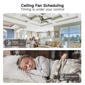 img 2 attached to Treatlife Smart Ceiling Fan Control: 4-Speed Switch, Works with Alexa and Google Assistant, Remote Control, Schedule, No Hub Required