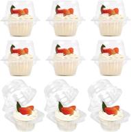 🧁 lotfancy 50 pcs clear plastic cupcake containers with lid - disposable cupcake holders for wedding, party - single compartment muffin carrier, standard size логотип