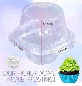 img 2 attached to 🧁 LotFancy 50 Pcs Clear Plastic Cupcake Containers with Lid - Disposable Cupcake Holders for Wedding, Party - Single Compartment Muffin Carrier, Standard Size