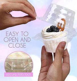 img 1 attached to 🧁 LotFancy 50 Pcs Clear Plastic Cupcake Containers with Lid - Disposable Cupcake Holders for Wedding, Party - Single Compartment Muffin Carrier, Standard Size