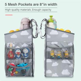 img 1 attached to 🔗 Hanging Diaper Organizer: Convenient Diaper Caddy for Changing Table, Crib, Playard, or Wall - Gray