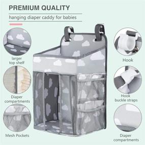 img 2 attached to 🔗 Hanging Diaper Organizer: Convenient Diaper Caddy for Changing Table, Crib, Playard, or Wall - Gray