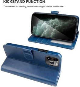 img 2 attached to Bocasal iPhone 11 Pro Wallet Case with Card Holder in Blue - Shockproof PU Leather Flip Cover with Kickstand and Protective Wrist Strap for 5.8 inch iPhone 11 Pro