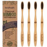 4-pack of biodegradable eco-friendly natural bamboo charcoal toothbrushes for sustainable oral care logo