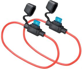 img 4 attached to 💦 Waterproof Mini Blade Fuse Holder Set with 15A Fuses - MUYI 2 Pack