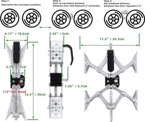 img 1 attached to 🔒 MaxChock X-Shaped Wheel Chock Stabilizer - Adjustable Tandem-Axle RV Tire Stop for Camping Trailers (Pair)