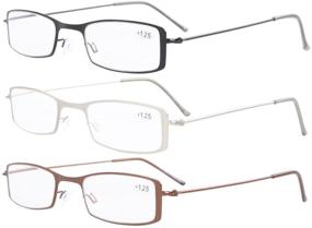 img 4 attached to 👓 Eyekepper 3-Pack Stainless Steel Half-Eye Reading Glasses Readers +0.75