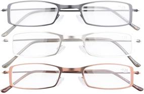 img 3 attached to 👓 Eyekepper 3-Pack Stainless Steel Half-Eye Reading Glasses Readers +0.75