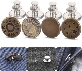 img 4 attached to ButtonPro: Convenient, Tool-Free Button Pins for Jeans - Enhance Fashion, DIY & Crafts Effortlessly!