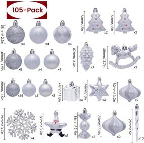 img 3 attached to WBHome 105Ct Assorted Christmas Ornaments