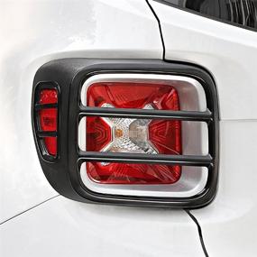 img 1 attached to kkone Black Metal Rear Lamp Protector Cover Guard Set for 2015-2019 Renegade - 4 Pieces (Black)
