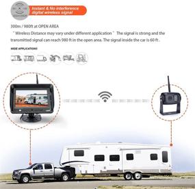 img 2 attached to Wireless Backup Camera System Kit with AHD1080P Resolution – Rear View Camera & 7'' LCD Reversing Monitor for Trailer, RV, Bus, Trucks, Horse-Trailer, School Bus, Farm Machine, etc.