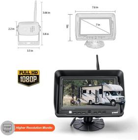 img 3 attached to Wireless Backup Camera System Kit with AHD1080P Resolution – Rear View Camera & 7'' LCD Reversing Monitor for Trailer, RV, Bus, Trucks, Horse-Trailer, School Bus, Farm Machine, etc.