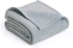 img 1 attached to Full/Queen PLUSH BLANKET by VELLUX - Heavyweight 🛏️ Micromink, Warmest Bedspread - Gray Mist for Winter, Pet-Friendly Bed