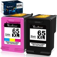 high yield valuetoner remanufactured ink cartridges for hp 65xl 65 xl n9k04an - envy 5055, deskjet 3755, and more (1 black, 1 color) logo
