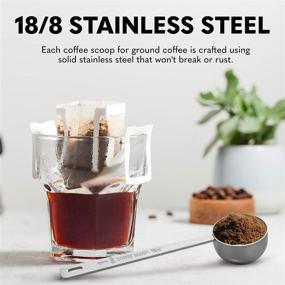img 2 attached to Orblue Premium Coffee Scoop Set - 1 Tbsp & 2 Tbsp Stainless Steel Measuring Spoons - Long Handles - Pack of 2