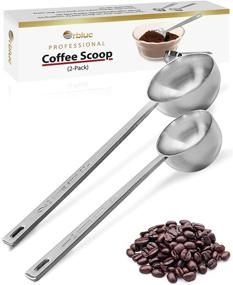 img 4 attached to Orblue Premium Coffee Scoop Set - 1 Tbsp & 2 Tbsp Stainless Steel Measuring Spoons - Long Handles - Pack of 2