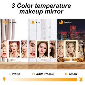 img 3 attached to 💄 FASCINATE Trifold Lighted Makeup Mirror: 3 Color Lighting Modes, 72 LEDs, 10X/3X/2X/1X Magnification, Cord & Cordless, 180° Rotation Touch Screen Vanity Mirror