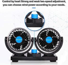 img 3 attached to 🔋 Powerful 12V Car Fans: Cooling Air Fan with Cigarette Lighter - Low Noise, 360° Rotatable for Truck, Boat, Van, SUV, RV