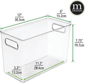 img 2 attached to 📦 MDesign Clear Plastic Craft Room Organizer Bins - Set of 2, Tall Slim Rectangle Storage Organizers with Cutout Handles for Sewing, Crochet, Thread, Beads, Ribbon, Glitter, Includes 24 Labels