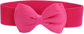 img 3 attached to 🎀 Elastic Waist Belt for Women with Bowknot - Allegra Women's Accessories