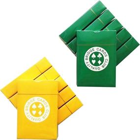 img 4 attached to TSB Bridge Cards - Bulk Pack of 12 Decks (6 Green, 6 Yellow) - Narrow Bridge Size - Single Tuck Box for Convenient Storage - Plastic-Coated - Ideal for Bridge Club