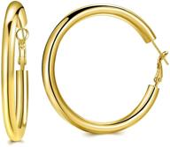 💎 stunning 14k gold big hoop earrings: hypoallergenic statement jewelry for women & girls, white gold plated logo