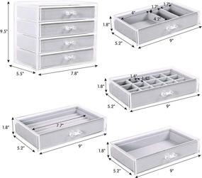 img 3 attached to 💎 Durable DIJA Acrylic Jewelry Box with 4 Drawers – Optimal Organizer for Earrings, Bangles, Bracelets, Necklaces and Rings – Sleek Clear Display Case in Luxurious Gray