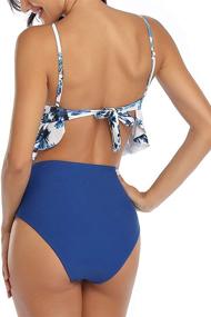 img 2 attached to Jumojufol USTN29B1 Blue6 Women M Jumojufol Womens High Waisted Bikini Swimsuits 2 Piece Ruffled Flounce Falbala Bathing Suits Blue6